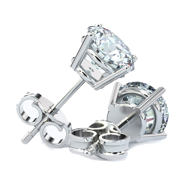 4 Claw Stud Diamond and Gemstone Earrings