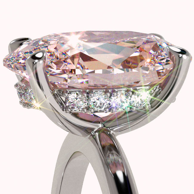 Pink Diamond Hidden Halo Engagement Rings