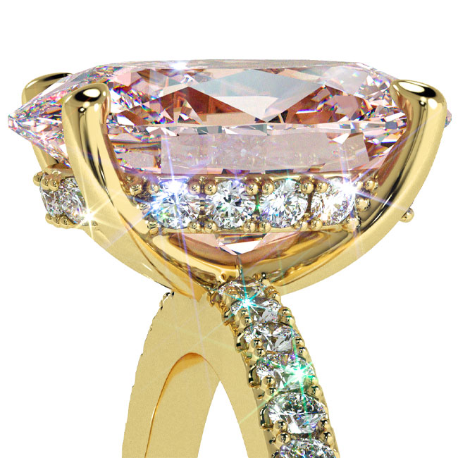 Pink Diamond Yellow Gold Engagement Rings