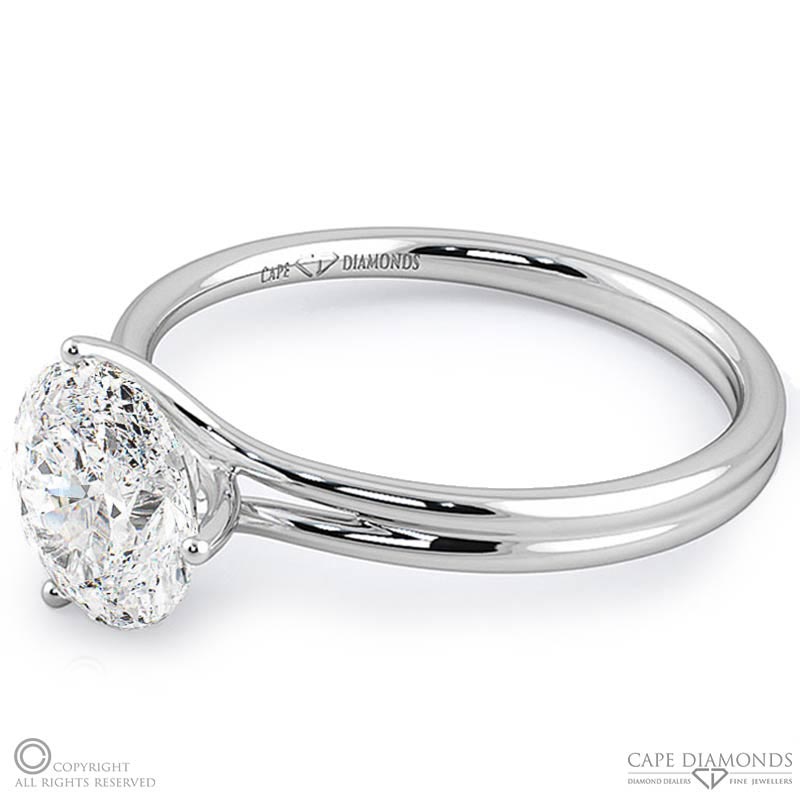 three claw solitaire twisted grooved natural diamond engagement ring white gold with 9k white gold metal and round shape diamond