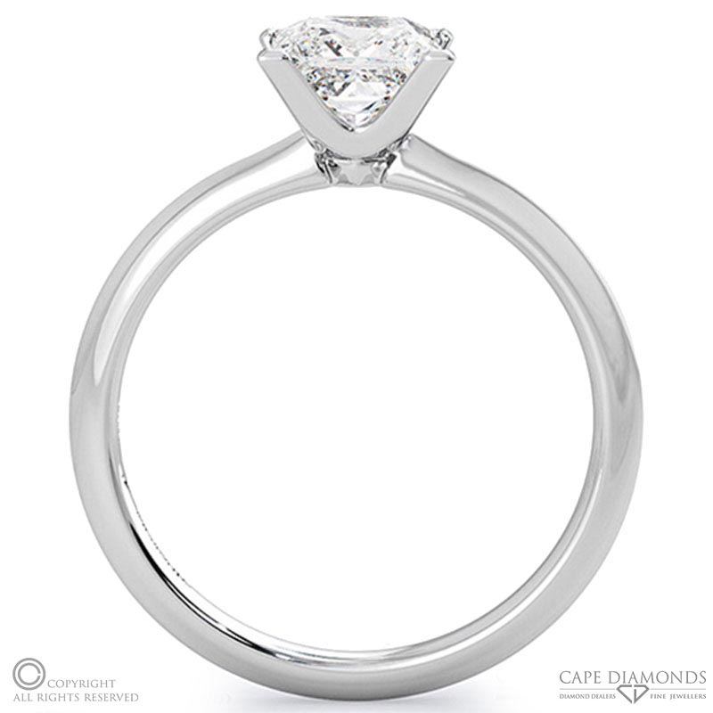 princess cut 4 claw natural diamond engagement ring white gold with 9k white gold metal and princess shape diamond