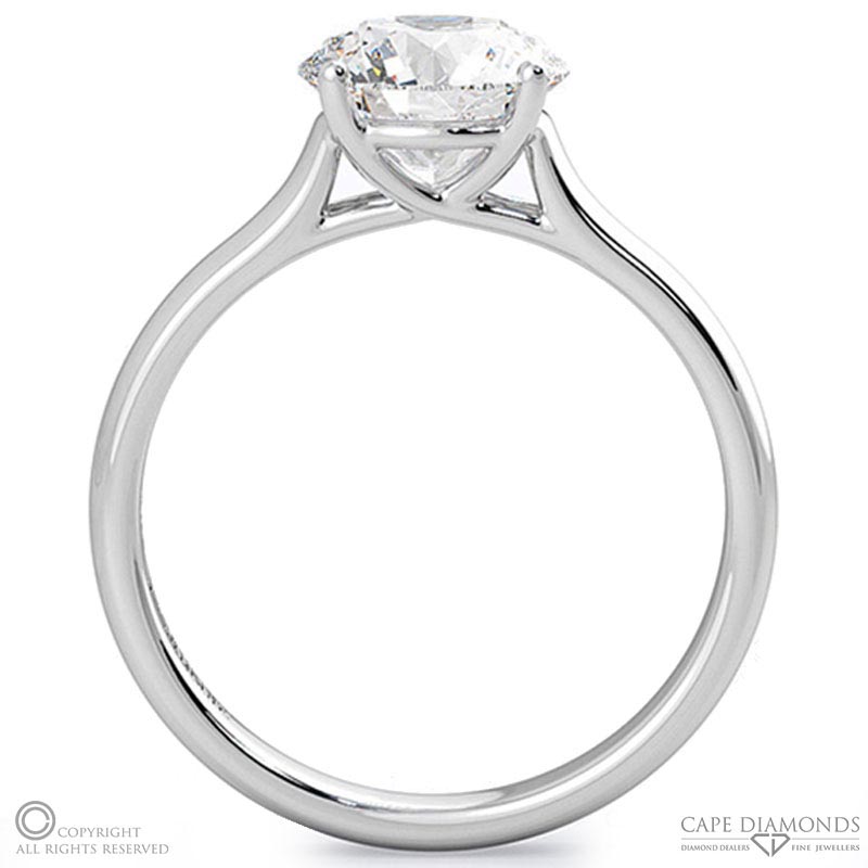 4 claw natural diamond engagement ring white gold with 9k white gold metal and round shape diamond