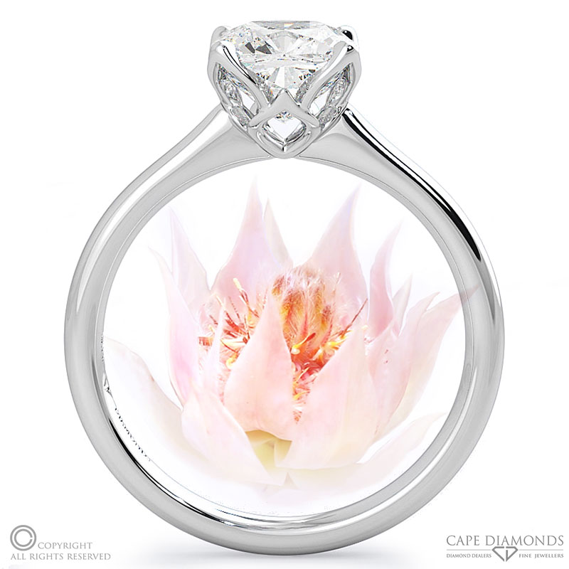 blushing bride cushion cut natural diamond engagement ring white gold with 9k white gold metal and cushion shape diamond