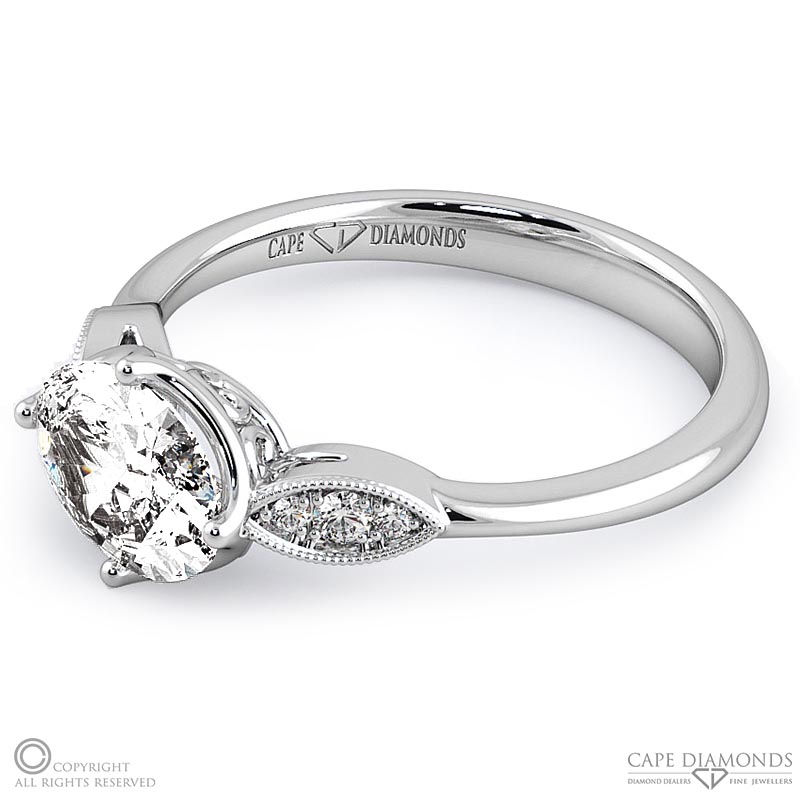 antique oval natural diamond engagement ring platinum with platinum metal and oval shape diamond