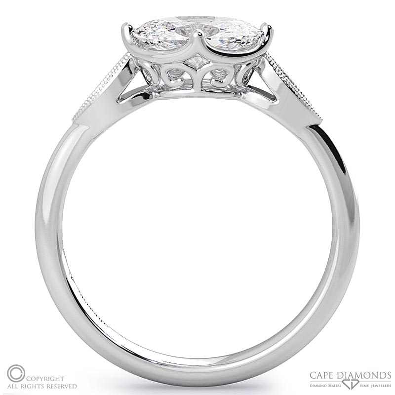 antique oval natural diamond engagement ring platinum with platinum metal and oval shape diamond