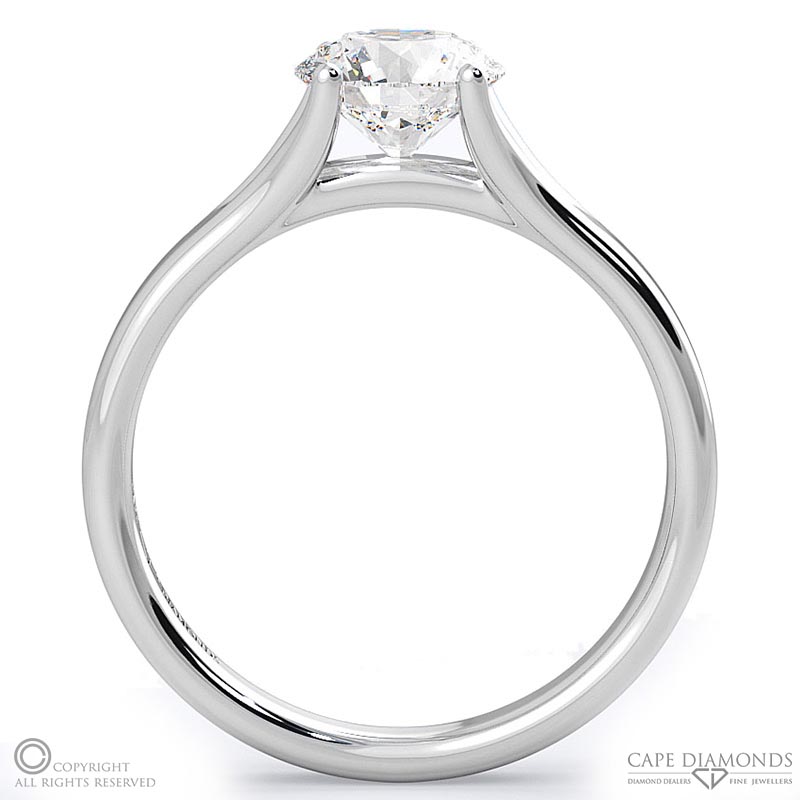 round 4 claw solitaire natural diamond engagement ring white gold with 9k white gold metal and round shape diamond