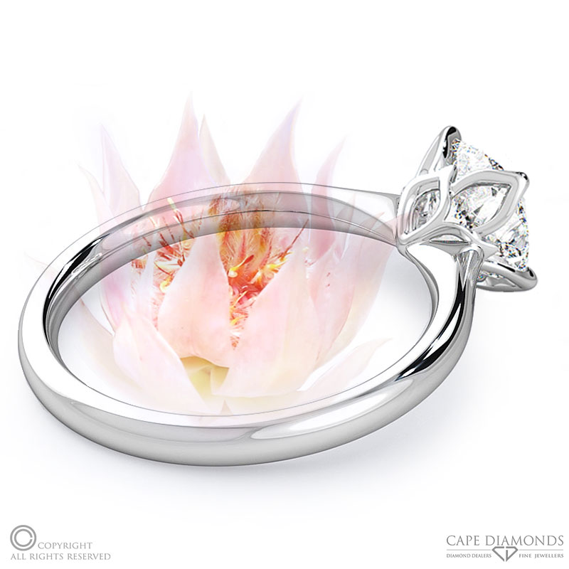 blushing bride cushion cut natural diamond engagement ring white gold with 9k white gold metal and cushion shape diamond