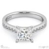 princess cut natural diamond 4-claw setting channel princess natural diamonds with 9k white gold metal and princess shape diamond