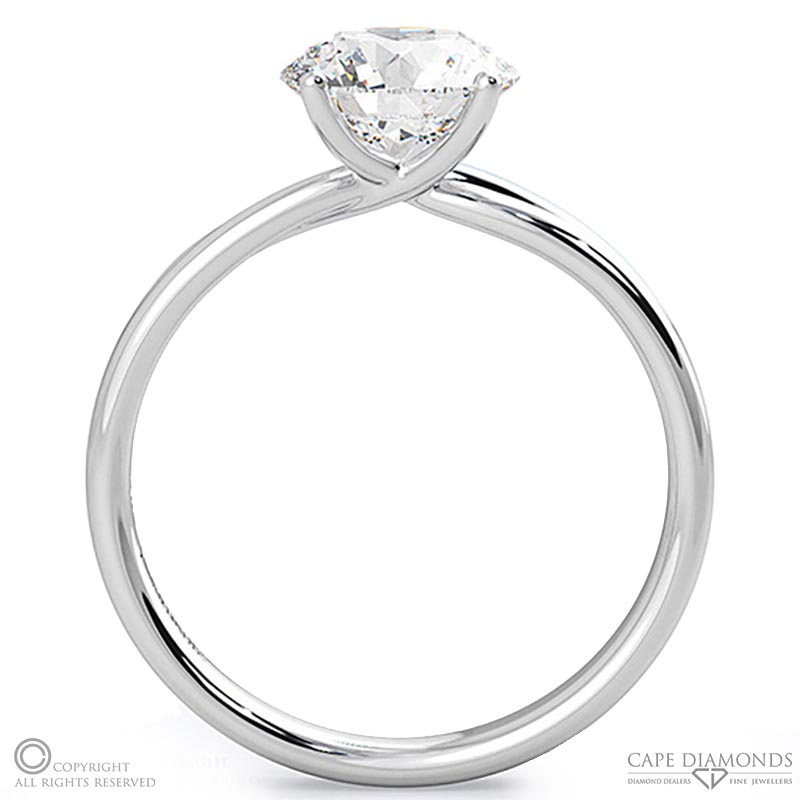 twisted cross four claw natural diamond engagement ring white gold split setting with 9k white gold metal and round shape diamond