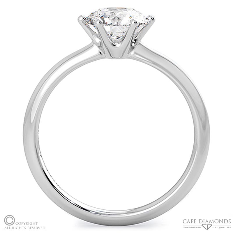 6 claw natural diamond engagement ring white gold with 9k white gold metal and round shape diamond