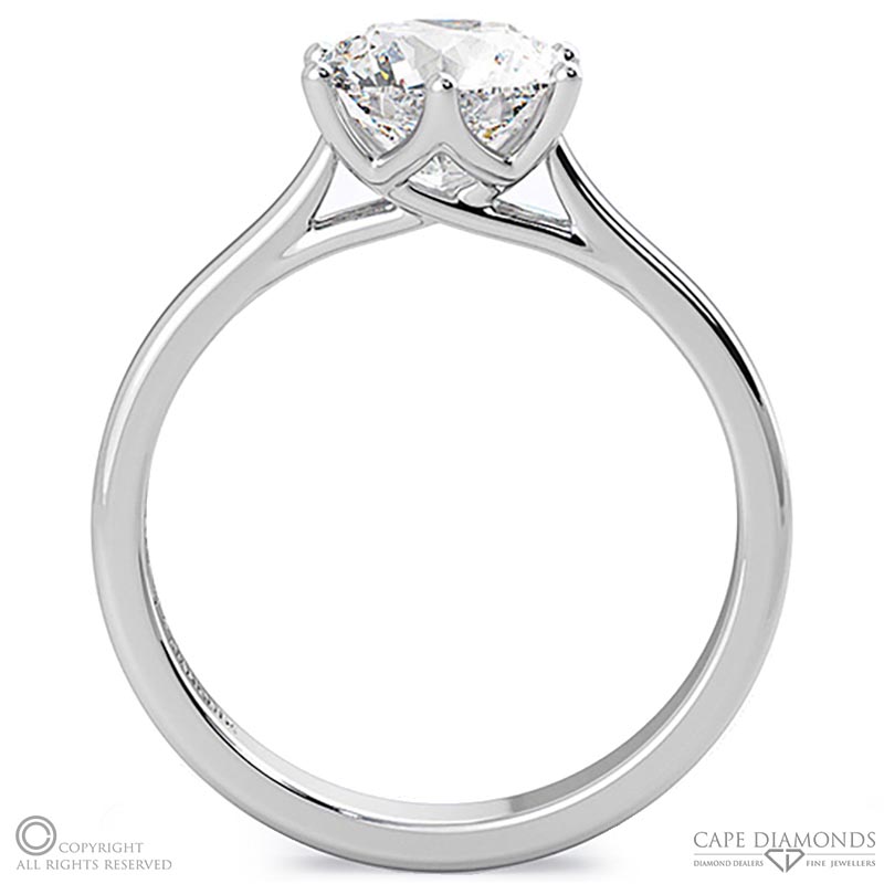 unique 6 claw flawless natural diamond engagement ring white gold with 9k white gold metal and round shape diamond