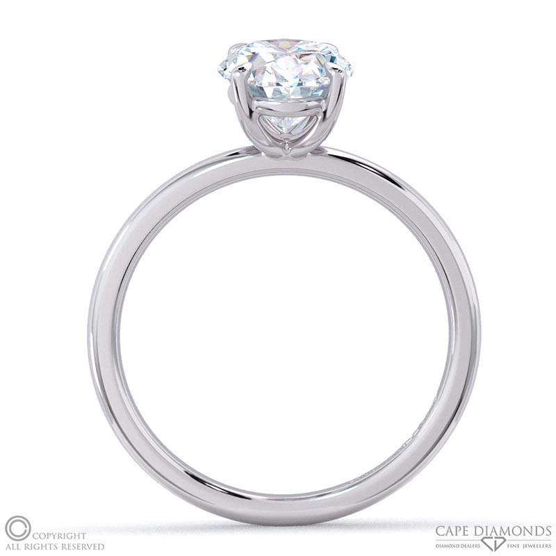 oval solitaire natural diamond ring white gold with cat claw setting with 9k white gold metal and oval shape diamond