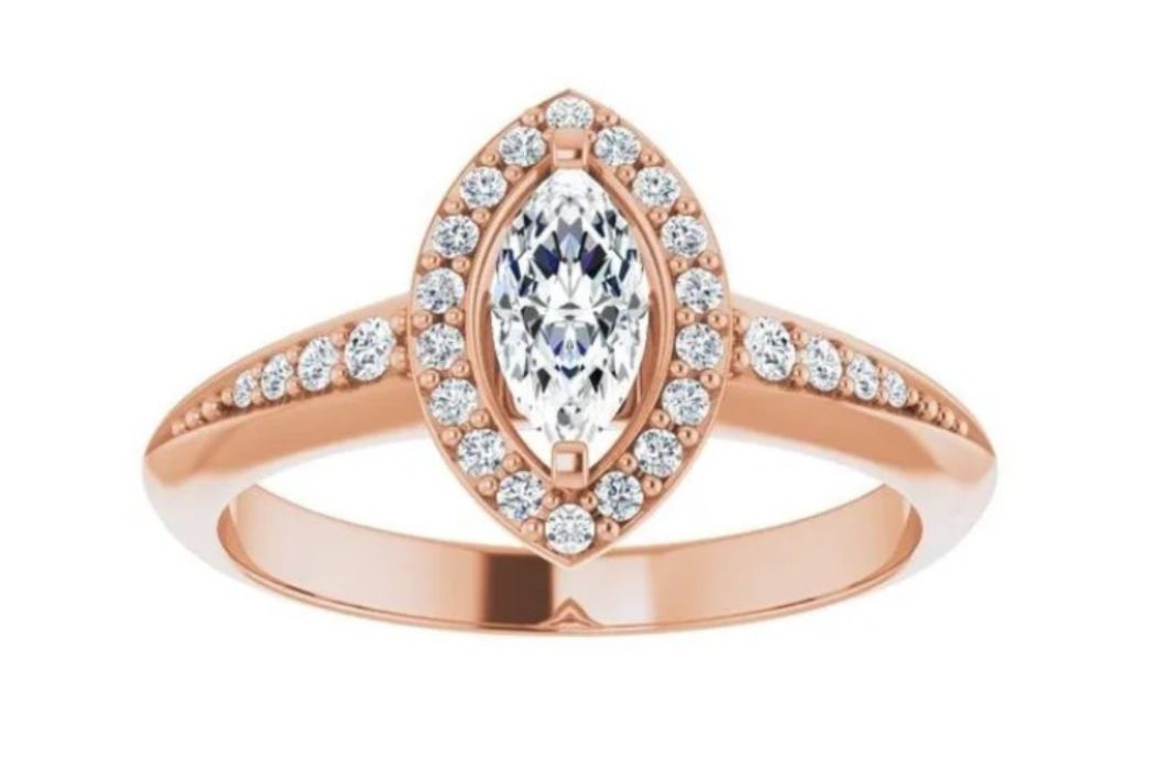 Rose Marquise Halo Rose Marquise Halo