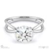 cross over split band natural diamond engagement ring white gold with 9k white gold metal and round shape diamond