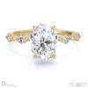 four prong oval natural diamond engagement ring yellow gold with side natural diamond drops with 9k yellow gold metal and oval shape diamond