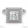 princess cut natural diamond double halo engagement ring white gold with 9k white gold metal and princess shape diamond