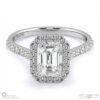 emerald cut natural diamond halo engagement ring white gold with 9k white gold metal and emerald shape diamond