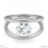 split band natural diamond engagement ring white gold with 9k white gold metal and round shape diamond