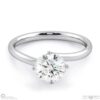 four claw twist natural diamond solitaire engagement ring white gold with 9k white gold metal and round shape diamond