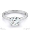 4 claw solitaire natural diamond engagement ring white gold with 9k white gold metal and round shape diamond