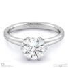 six claw solitaire natural diamond engagement ring white gold with 9k white gold metal and round shape diamond