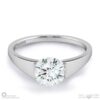 solitaire tension natural diamond engagement ring white gold with 9k white gold metal and round shape diamond