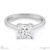 four-claw princess solitaire natural diamond engagement ring white gold with 9k white gold metal and princess shape diamond
