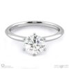 classic traditional 6 claw solitaire natural diamond engagement ring white gold with 9k white gold metal and round shape diamond