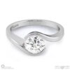 round twist natural diamond engagement ring white gold with 9k white gold metal and round shape diamond