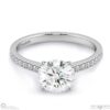 4 claw round pave band natural diamond engagement ring white gold with 9k white gold metal and round shape diamond