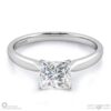 4 claw princess cut solitare natural diamond engagement ring white gold with 9k white gold metal and princess shape diamond