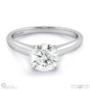 four claw raised solitaire natural diamond engagement ring white gold with 9k white gold metal and round shape diamond
