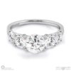 five natural diamond engagement ring white gold with 9k white gold metal and round shape diamond