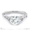 round 4 claw ornate celtic natural diamond engagement ring white gold with 9k white gold metal and round shape diamond