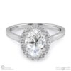 oval halo pave setting natural diamond engagement ring white gold with 9k white gold metal and oval shape diamond