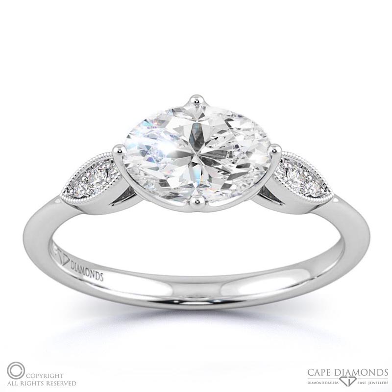antique oval natural diamond engagement ring platinum with platinum metal and oval shape diamond