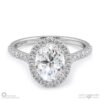 natural diamond oval halo side stones engagement ring white gold with 9k white gold metal and oval shape diamond