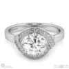 round pave overlap halo natural diamond engagement ring platinum with platinum metal and round shape diamond