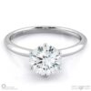 6-prong solitaire round natural diamond setting white gold with 9k white gold metal and round shape diamond