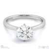 round solitaire 6 claw natural diamond engagement ring white gold with 9k white gold metal and round shape diamond