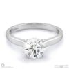 round natural diamond straight 4-claw setting engagement ring white gold with 9k white gold metal and round shape diamond