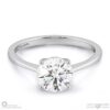 solitaire 4-claw round natural diamond engagement ring white gold with 9k white gold metal and round shape diamond