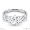 five brilliant natural diamond engagement ring white gold with 9k white gold metal and round shape diamond