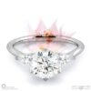 blushing bride trilogy natural diamond engagement ring white gold with 9k white gold metal and round shape diamond