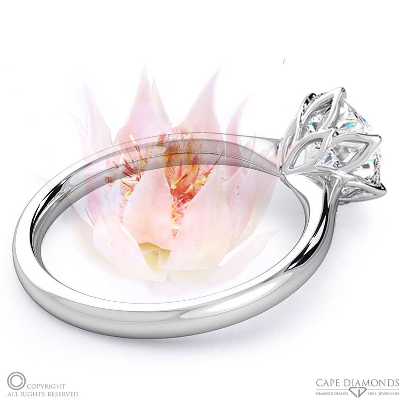 round blushing bride natural diamond engagement ring white gold with 9k white gold metal and round shape diamond