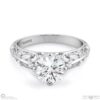 antique filigree solitaire natural diamond engagement ring white gold with 9k white gold metal and round shape diamond