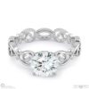 filigree solitaire organic design natural diamond engagement ring white gold with 9k white gold metal and round shape diamond