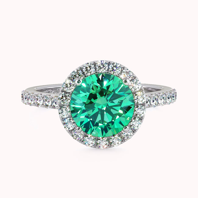 Halo Tourmaline Engagement Rings