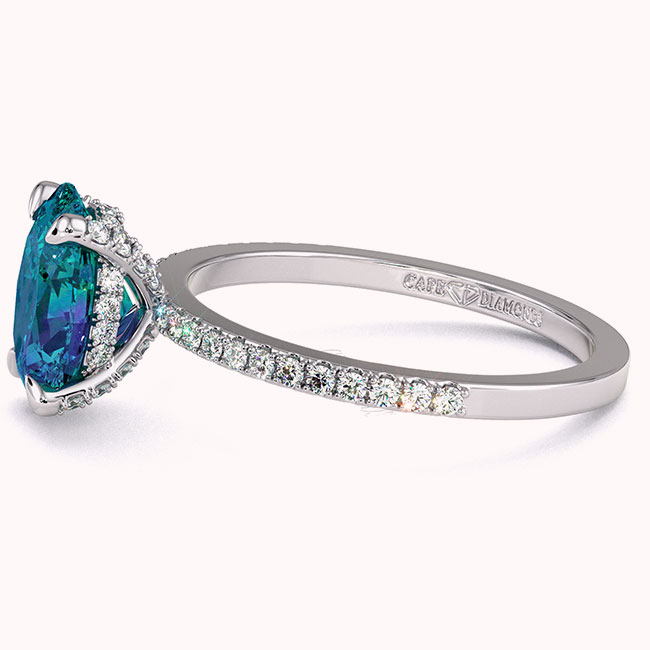 Hidden Halo Alexandrite Engagement Rings