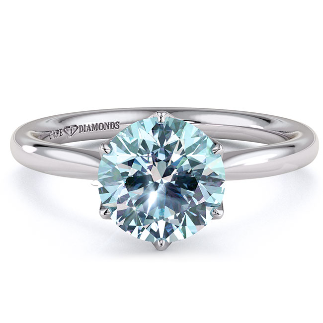 Solitaire Aquamarine Engagement Rings